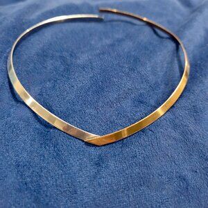 Vintage Ed Levin Sterling Silver and Bronze Modernist Choker Necklace
